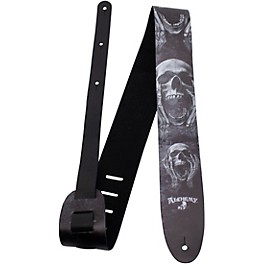 Perri's Printed Skull Leather Guitar Strap Black 2.5 in.