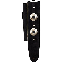 Perri's Silver Conchos Suede Guitar Strap Black 2.5 in.