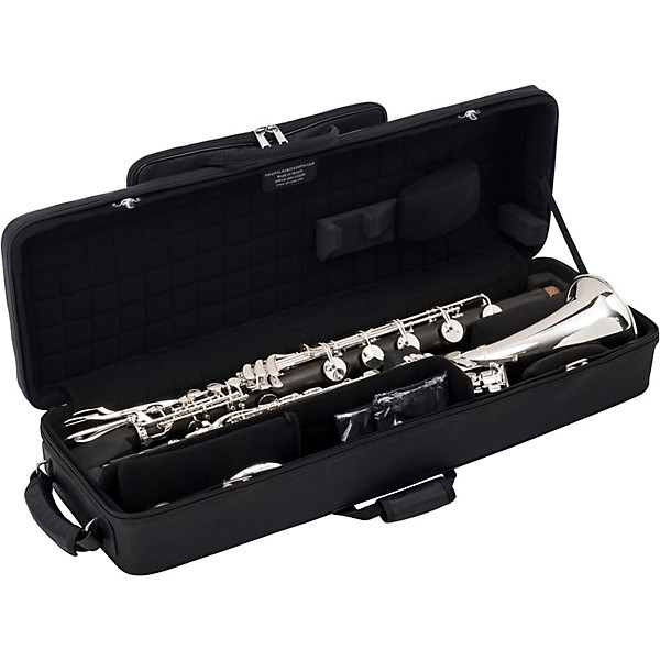 Backun Backun Q Series Low C Bass Clarinet in Grenadilla with Silver Plated Keys, 2-Piece Neck, Marcus Bonna Compact Case ...