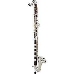 Backun Backun Q Series Low C Bass Clarinet in Cocobolo with Gold Plated Posts and Silver Plated Keys, 2-Piece Neck, Marcus Bonna Compact Case Silver Plated Keys Cocobolo Body