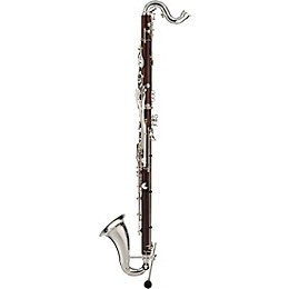 Backun Backun Q Series Low C Bass Clarinet in Cocobolo with Gold Plated Posts and Silver Plated Keys, 2-Piece Neck, Marcus Bonna Compact Case Silver Plated Keys Cocobolo Body