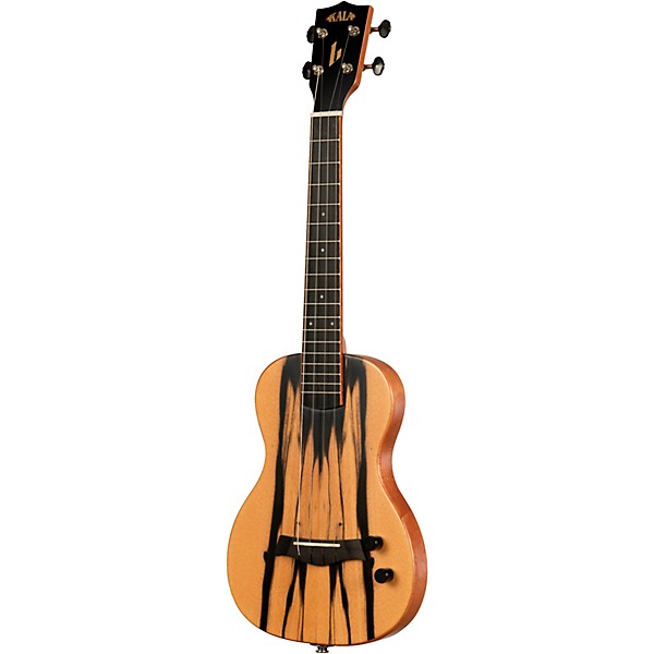 Kala Solid Body White Ebony Tenor Acoustic-Electric Ukulele Natural