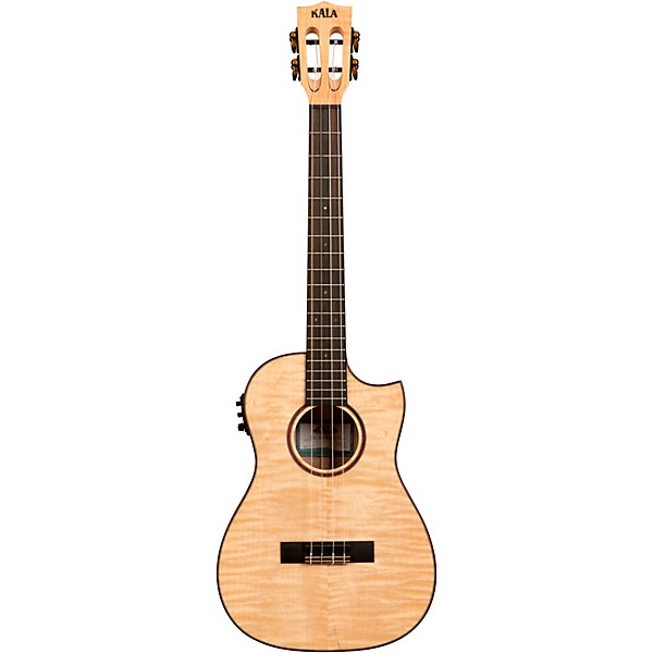 Kala Solid Flame Maple Series Baritone Acoustic-Electric Ukulele Natural