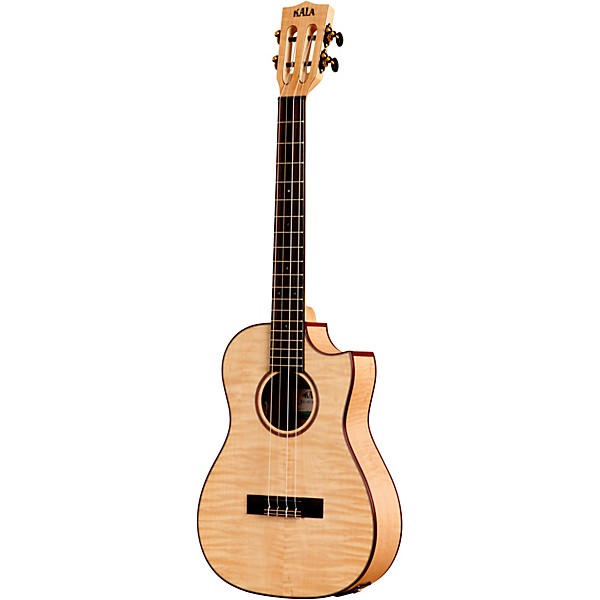 Kala Solid Flame Maple Series Baritone Acoustic-Electric Ukulele Natural