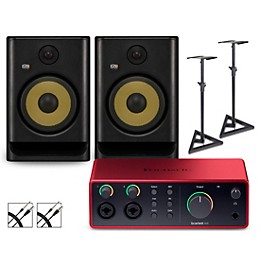 Focusrite 4i4 Gen4 with KRK ROKIT G5 Studio Monitor Pair (Stands & Cables Included) ROKIT 8