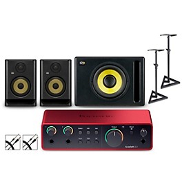 Focusrite 2i2 ... Focusrite 2i2 Gen4 with KRK ROKIT G5 Studio Monitor Pair & S10 Subwoofer (Stands & Cables Included) ROKIT 5