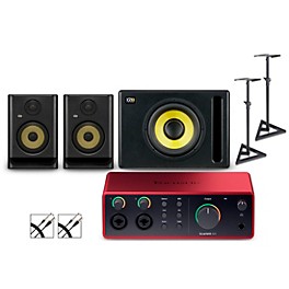 Focusrite 4i4 ... Focusrite 4i4 Gen4 with KRK ROKIT G5 Studio Monitor Pair & S10 Subwoofer (Stands & Cables Included) ROKIT 5