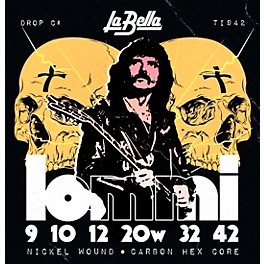 La Bella TI942 Tony Iommi Signature C# Tuning Electric Guitar Strings 9 - 42