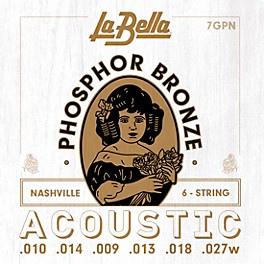 La Bella 7GPN Nashville Tuning Acoustic Guitar Strings 10 - 27