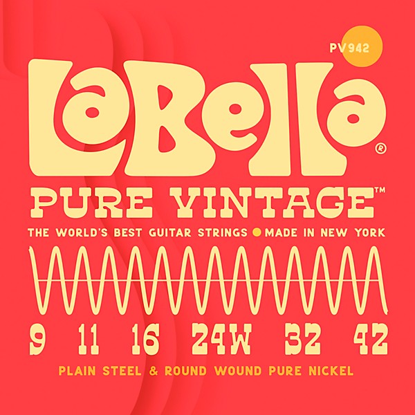 La Bella Pure Vintage Electric Guitar Strings 9 - 42