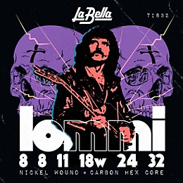 La Bella TI832 Tony Iommi Signature D# Tuning Electric Guitar Strings 8 - 32