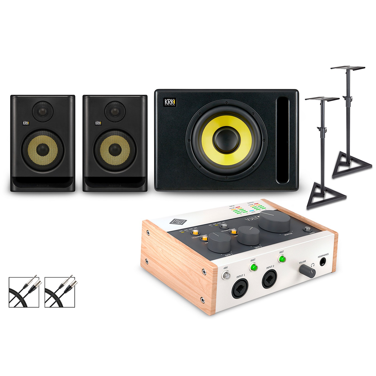 Universal Audio Volt 276 with KRK ROKIT G5 Studio Monitor Pair S10  Subwoofer (Stands Cables Included) ROKIT Guitar Center