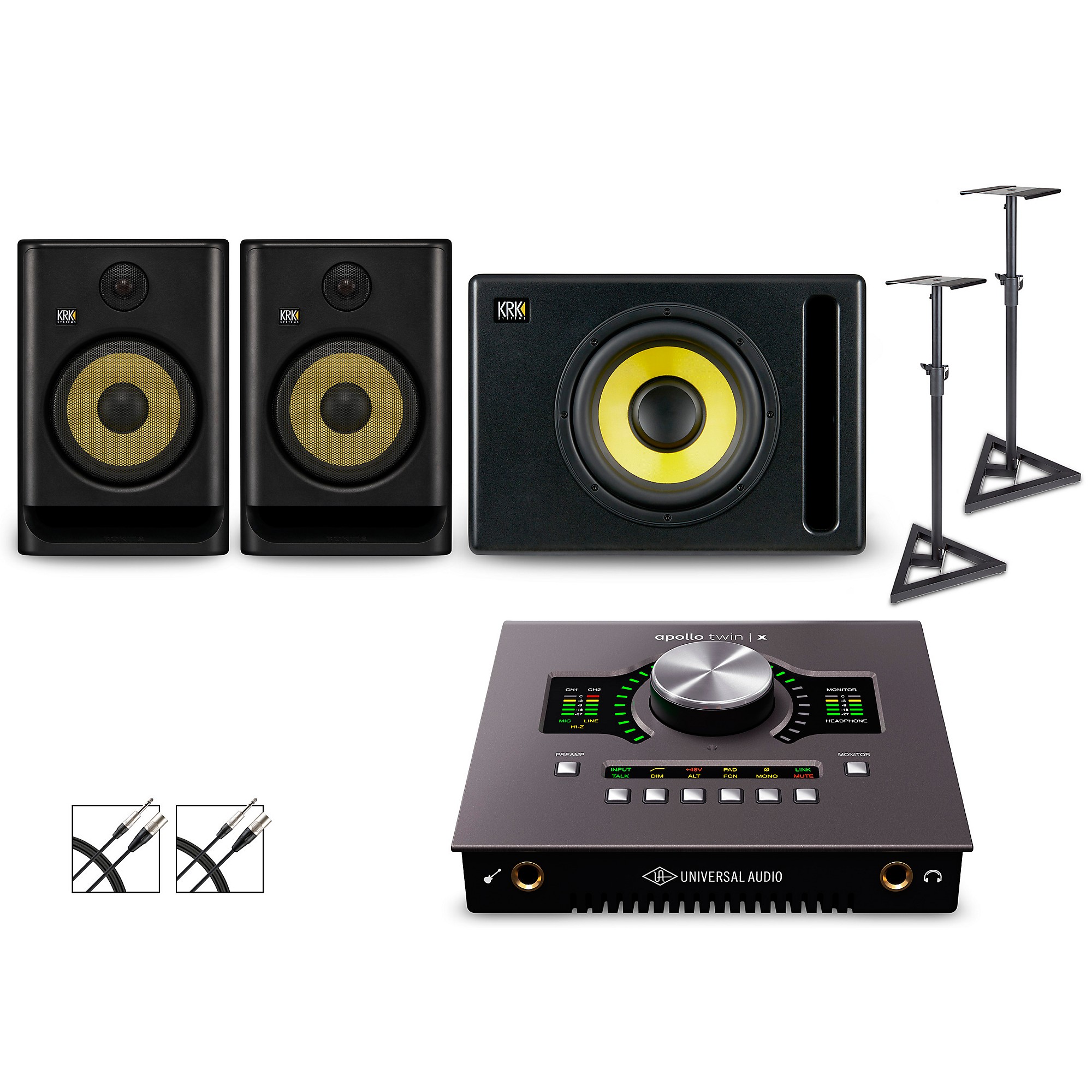 Universal Audio Apollo Twin X Duo with KRK ROKIT G5 Studio Monitor