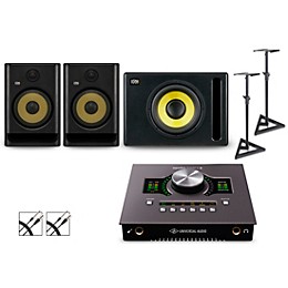 Universal Audio Apollo Twin X Duo with KRK ROKIT G5 Studio Monitor Pair & S10 Subwoofer (Stands & Cables Included) ROKIT 8