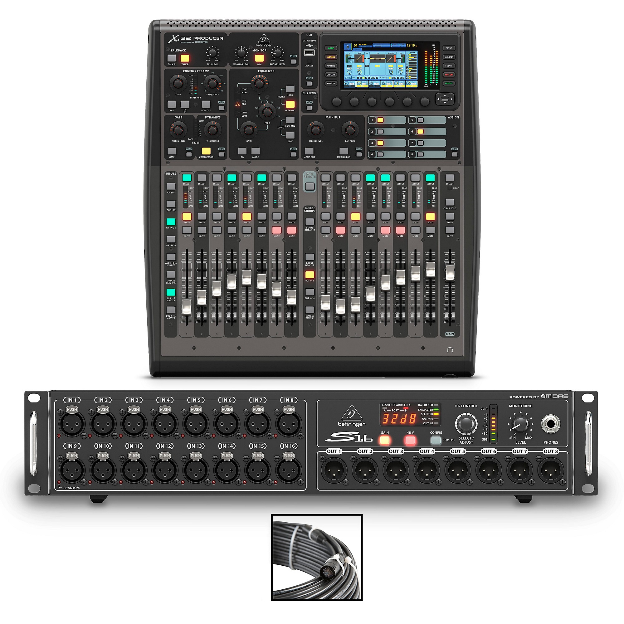 Behringer X32 PRODUCER Bundle With S16 Digital Stage Box | Guitar