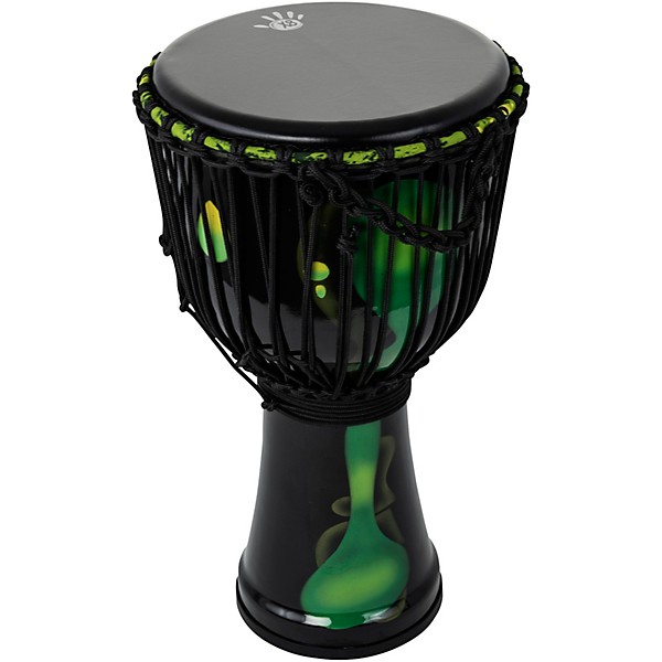 X8 Drums Blackout Lava Lamp Djembe 10 in. Dark Green Multi Fade