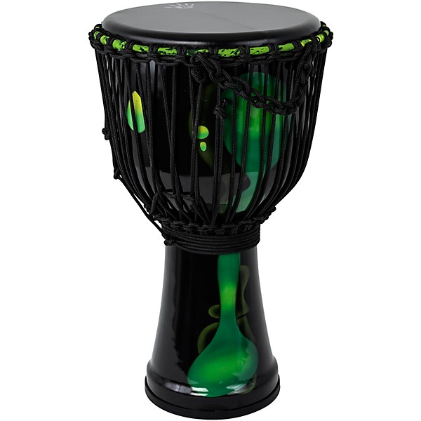 X8 Drums Blackout Lava Lamp Djembe 10 in. Dark Green Multi Fade