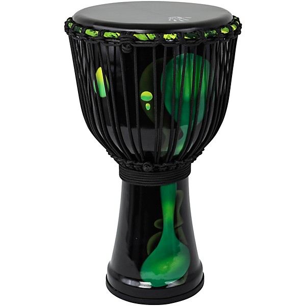 X8 Drums Blackout Lava Lamp Djembe 10 in. Dark Green Multi Fade