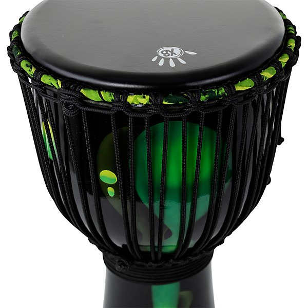 X8 Drums Blackout Lava Lamp Djembe 10 in. Dark Green Multi Fade