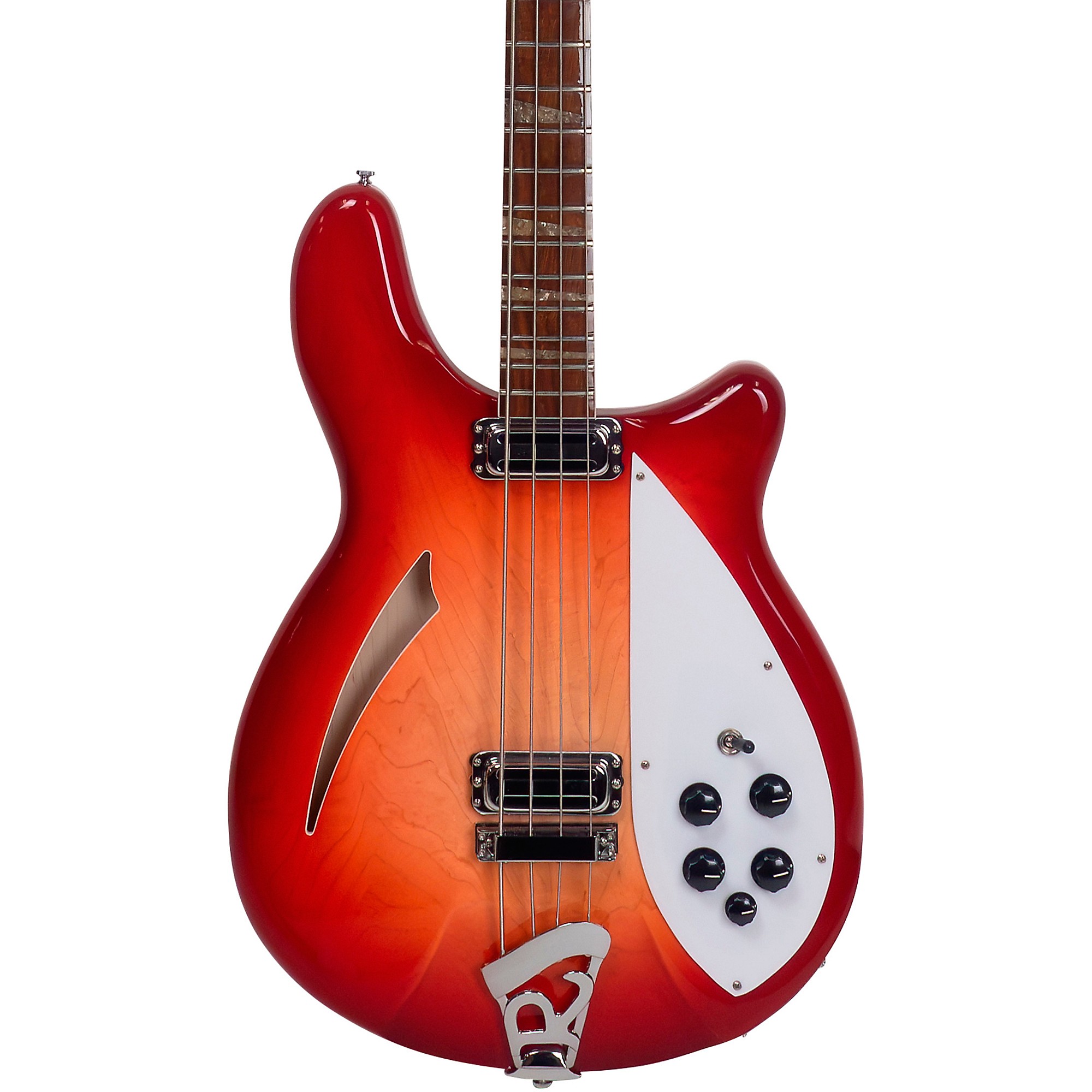 Platinum Rickenbacker 4005V Semi-Hollowbody Bass Guitar - Fireglo