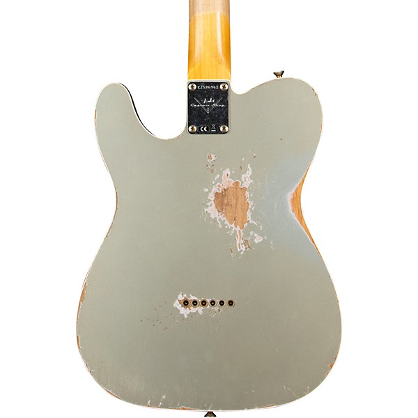 Fender Custom Shop 1960 Telecaster Custom Heavy Relic Electric Guitar Aged Inca Silver
