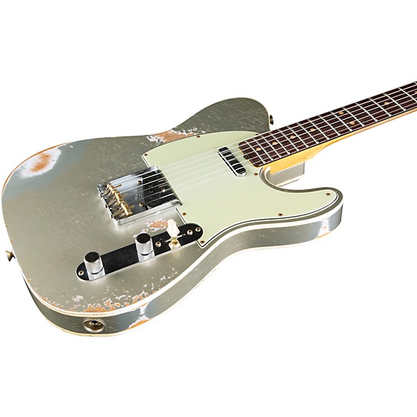 Fender Custom Shop 1960 Telecaster Custom Heavy Relic Electric Guitar Aged Inca Silver
