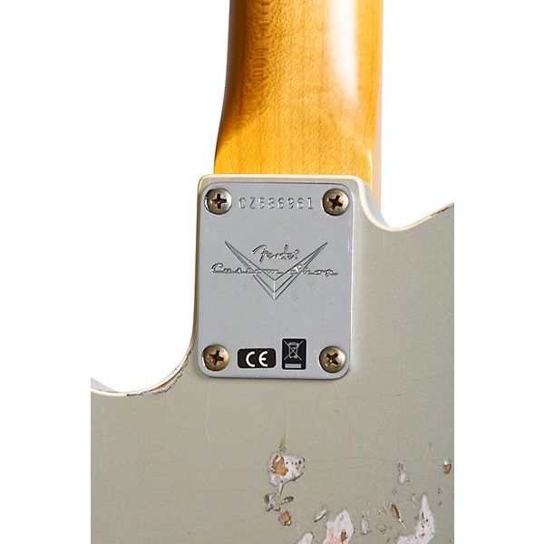 Fender Custom Shop 1960 Telecaster Custom Heavy Relic Electric Guitar Aged Inca Silver