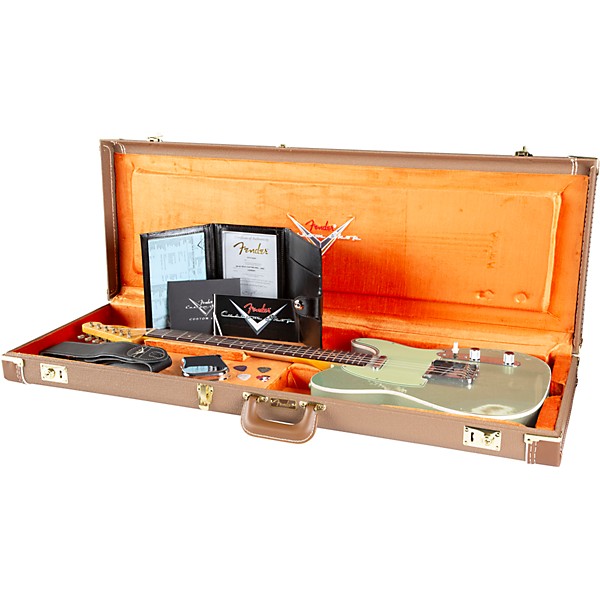 Fender Custom Shop 1960 Telecaster Custom Heavy Relic Electric Guitar Aged Inca Silver