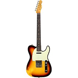 Fender Custom Shop 1960 Telecaster Custom Heavy Relic Electric Guitar Super Faded Aged Chocolate 3-Color Sunburst