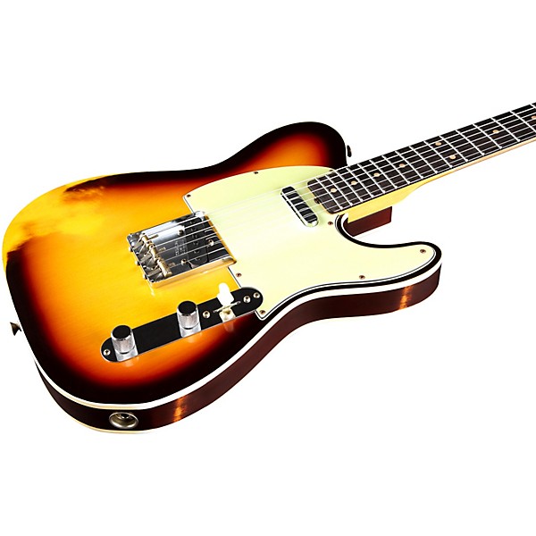 Fender Custom Shop 1960 Telecaster Custom Heavy Relic Electric Guitar Super Faded Aged Chocolate 3-Color Sunburst