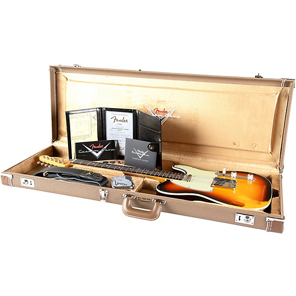 Fender Custom Shop 1960 Telecaster Custom Heavy Relic Electric Guitar Super Faded Aged Chocolate 3-Color Sunburst