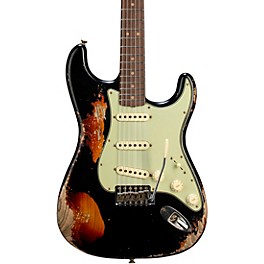 Fender Custom Shop 1963 Stratocaster Super Heavy Relic Electric Guitar Super Faded Aged Black over 3-Color Sunburst