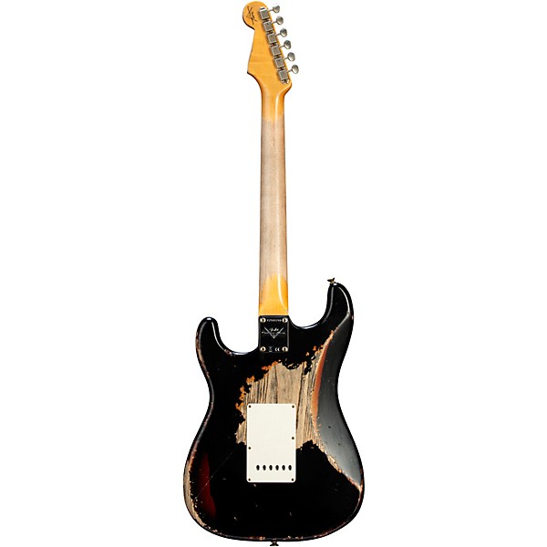 Fender Custom Shop 1963 Stratocaster Super Heavy Relic Electric Guitar Super Faded Aged Black over 3-Color Sunburst