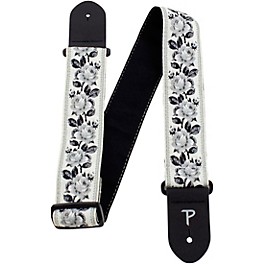 Perri's Black and White Roses Jacquard Guitar Strap 2 in.