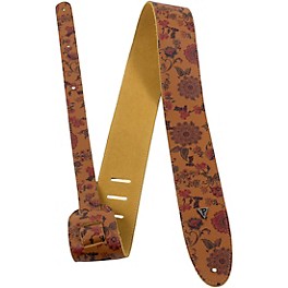 Perri's Floral Pattern Direct to Garment Guitar Strap Yellow 2.5 in.