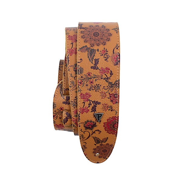 Perri's Floral Pattern Direct to Garment Guitar Strap Yellow 2.5 in.