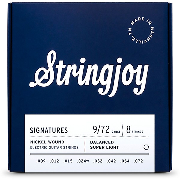 Stringjoy Signatures 8 String Nickel Wound Electric Guitar Strings 9 - 72