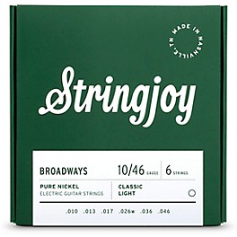 Stringjoy Broadways Pure Nickel Electric Guitar Strings 10... Stringjoy Broadways Pure Nickel Electric Guitar Strings 10 - 46