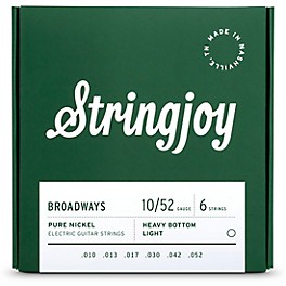 Stringjoy Broadways Pure Nickel Electric Guitar Strings 10... Stringjoy Broadways Pure Nickel Electric Guitar Strings 10 - 52