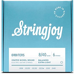 Stringjoy Orbiters Coated Nickel Wound Electric Guitar Strings 8 - 40