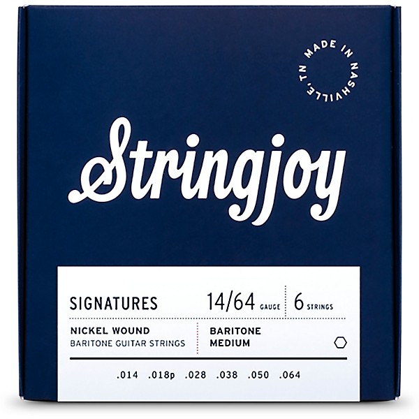 Stringjoy Signatures Baritone Nickel Wound Electric Guitar Strings 14 - 64