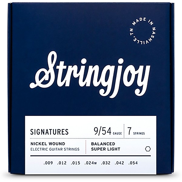 Stringjoy Signatures 7 String Nickel Wound Electric Guitar Strings 9 - 54