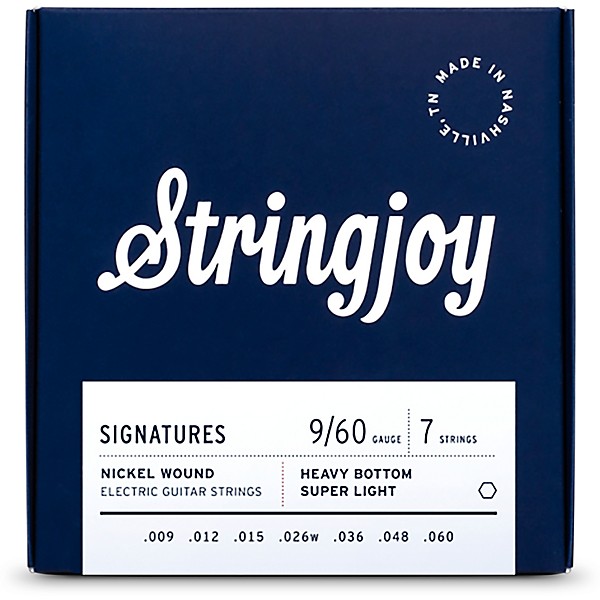 Stringjoy Signatures 7 String Nickel Wound Electric Guitar Strings 9 - 60