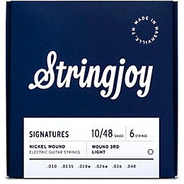 Stringjoy Signatures 6 String Nickel Wound Electric Guitar Strings 10 - 48 (Wound 3rd)