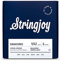 Stringjoy Signatures 6 String Nickel Wound Electric Guitar Strings 9 - 42