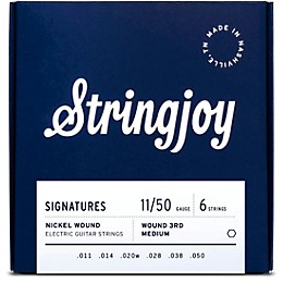 Stringjoy Signatures 6 String Nickel Wound Electric Guitar Strings 11 - 50 (Wound 3rd)