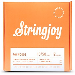 Stringjoy Foxwoods 12 String Coated Ph... Stringjoy Foxwoods 12 String Coated Phosphor Bronze Acoustic Guitar Strings 10 - 50