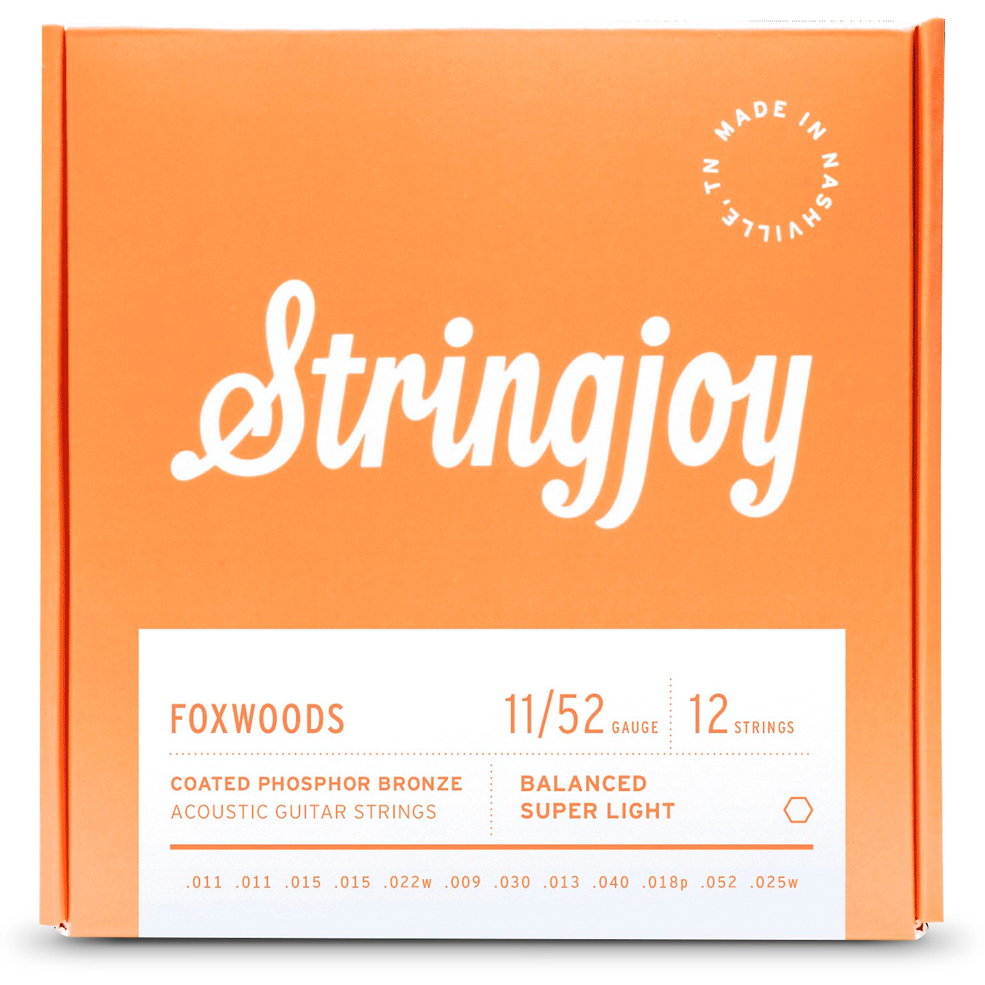 Stringjoy Foxwoods 12 String Coated Phosphor Bronze Acoustic