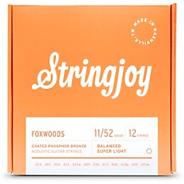 Stringjoy Foxwoods 12 String Coated Phosphor Bronze Acoustic Guitar Strings 11 - 52