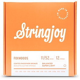 Stringjoy Foxwoods 12 String Coated Ph... Stringjoy Foxwoods 12 String Coated Phosphor Bronze Acoustic Guitar Strings 11 - 52